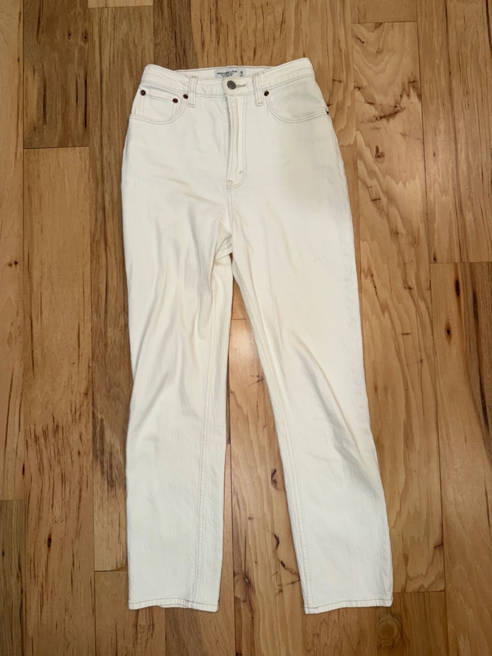 Abercrombie High-Rise cream Women's Jeans - curve love, long
